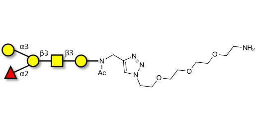 Blood group B antigen pentaose type 4 with free terminal amine (Linker-NH2 B)