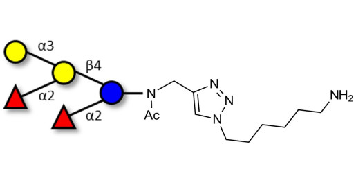 Fucosyl B antigen pentaose type 6 with free terminal amine (Linker-NH2 D)