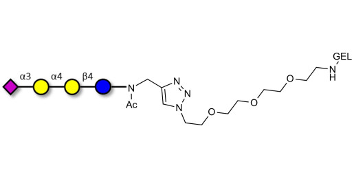 Sialylated globotriose grafted on gel for affinity chromatography (Linker-GEL A) - 3Sialyl-Gb3