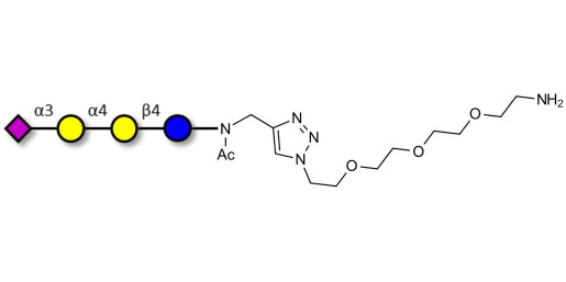 Sialylated globotriose with free terminal amine (Linker-NH2 B) - 3Sialyl-Gb3