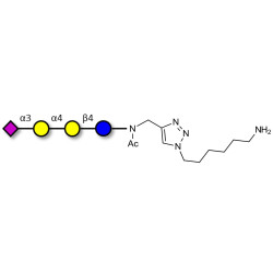 Sialylated globotriose with free terminal amine (Linker-NH2 D)