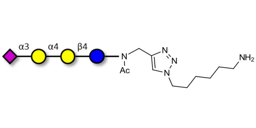 Sialylated globotriose with free terminal amine (Linker-NH2 D) - 3Sialyl-Gb3