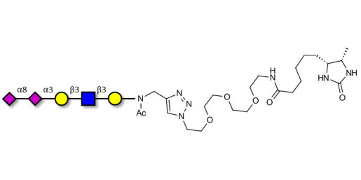 Disialylated pentaose type 1 linked to desthiobiotin (Linker-DBT-A)