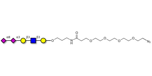 Disialylated pentaose type 1 with terminal azide (Linker-N3 A)