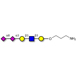 Disialylated pentaose type 1 with free terminal amine (Linker-NH2 A)