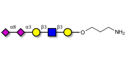 Disialylated pentaose type 1 with free terminal amine (Linker-NH2 A)