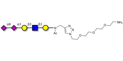 Disialylated pentaose type 1 with free terminal amine (Linker-NH2 B)