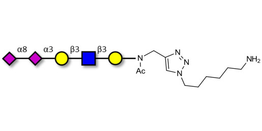 Disialylated pentaose type 1 with free terminal amine (Linker-NH2 D)