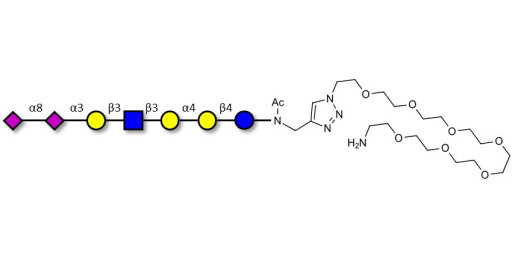 Sialylated Stage-Specific Embryonic Antigen-4 (SSEA-4) hexaose analogue type 1 with free terminal amine (Linker-NH2 C) - Sialylated-SSEA-4 hexaose analogue type 1