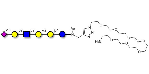 Sialylated isoglobopentaose (Sialylated iGb5) analogue type 1 with free terminal amine (Linker-NH2 C) - Sialylated iGb5 analogue type 1