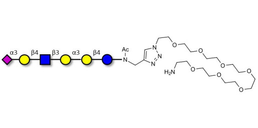 Sialylated isoglobopentaose (Sialylated iGb5) analogue type 2 with free terminal amine (Linker-NH2 C) - Sialylated iGb5 analogue type 2