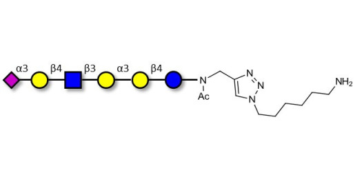 Sialylated isoglobopentaose (Sialylated iGb5) analogue type 2 with free terminal amine (Linker-NH2 D) - Sialylated iGb5 analogue type 2