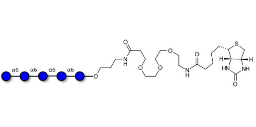 Isomaltopentaose DP5 linked to biotin (Linker-BT C)