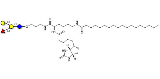 Blood group B antigen tetraose type 6 linked to biotin and stearic chain (Linker-BT-STEA A)