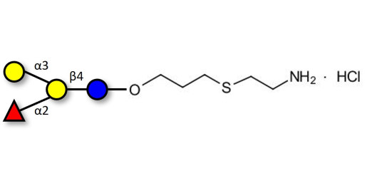 Blood group B antigen tetraose type 6 with free terminal amine (Linker-NH2-E ) - GLY038-3-O-S-NH2-90%