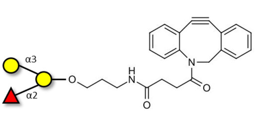 Blood group B antigen triose with DBCO (Linker-DBCO A)