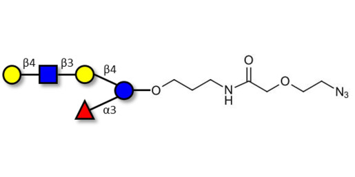 Lacto-N-fucopentaose VI (LNFP-VI) with terminal azide (Linker-N3 B)
