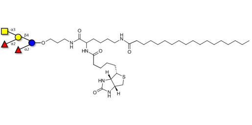 Fucosyl A antigen pentaose type 6 linked to biotin and stearic chain (Linker-BT-STEA A)