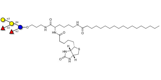 Fucosyl B antigen pentaose type 6 linked to biotin and stearic chain (Linker-BT-STEA A)
