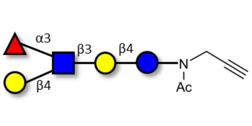Lacto-N-fucopentaose III (LNFP III) with terminal alkyne (Linker-CΞCH A)