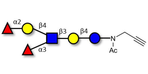Lewis y (Ley) hexaose / Lacto-N-neoDiFucohexaose I (LNnDFH-I) with terminal alkyne (Linker-CΞCH A)