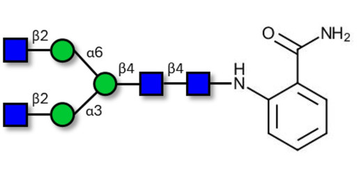 Asialo, agalacto complex-type N-glycan 2AB-labeled  - A2G0 ; Asialo, agalacto complex-type glycan ; NGA2 N-Glycan