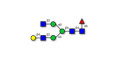 Asialo, monogalactosylated, fucosylated complex-type N-glycan (>90% HPLC) - FA1[3] ; G0F-N ; NA2G1F N-Glycan ; FA2[3]G1 ; FA2G1 glycan (G1F) ; NA2G1F N-Glycan ; Asialo, core fucosylated, bi-antennary N-linked glycan ;  G1F N-Glycan ; Asialo, monogalactosylated, core fucosylated bi-antennary N-linked glycan
