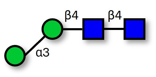 Man2b (>90% HPLC) - M2 ;
Oligomannose-2b ;
Mannobiose-di-(N-acetyl-D-glucosamine) ;
Man-2b N-linked oligosaccharide ;
Man2(GlcNac)2 ; Truncated core glycan