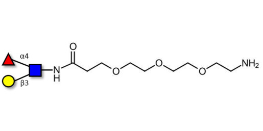 Lewis a (Lea) triose with free terminal amine (Linker-NH2 F) - Lewis A trisaccharide
