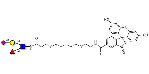 Sialyl Lewis x (sLex) tetraose linked to fluorescein (Linker-FLUO B) - 3'-Sialyl Lewis X