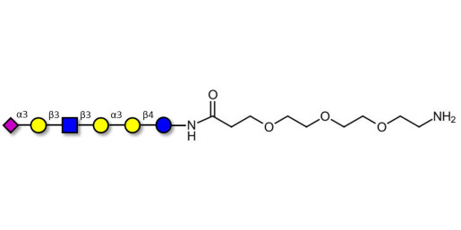 Sialylated isoglobopentaose (Sialylated iGb5) analogue type 1 with free terminal amine (Linker-NH2 F) - Sialylated iGb5 analogue type 1