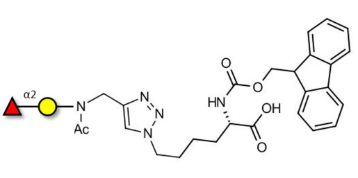 Blood group H antigen disaccharide linked to Fmoc-Lysine (Linker-Lys A)