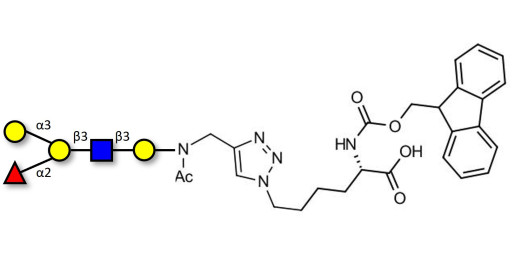 Blood group B antigen pentaose type 1 linked to Fmoc-Lysine (Linker-Lys A)