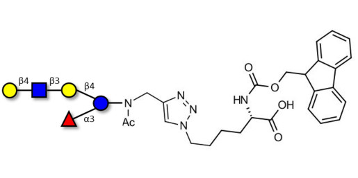 Lacto-N-fucopentaose VI (LNFP-VI) linked to Fmoc-Lysine (Linker-Lys A)