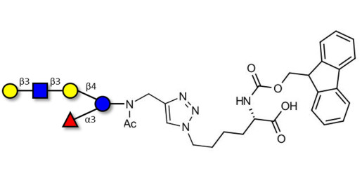 Lacto-N-fucopentaose V (LNFP V) linked to Fmoc-Lysine (Linker-Lys A)