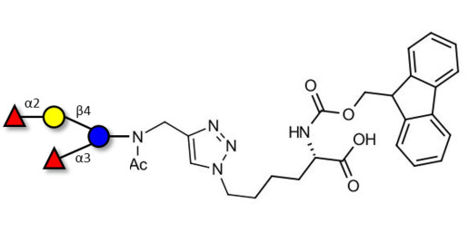 Difucosyllactose (DFL) / Lactodifucotetraose linked to Fmoc-Lysine (Linker-Lys A)