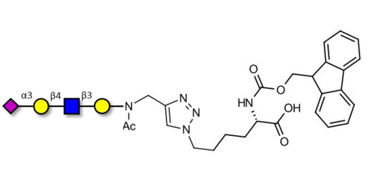 Sialylated tetraose type 2 linked to Fmoc-Lysine (Linker-Lys A)