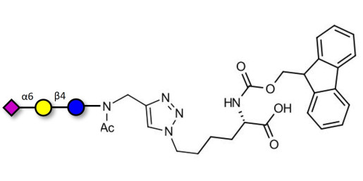 2,6'-Sialyllactose (6'-SL) linked to Fmoc-Lysine (Linker-Lys A) - 6'-SL ; N-Acetylneuramin-lactose; 
