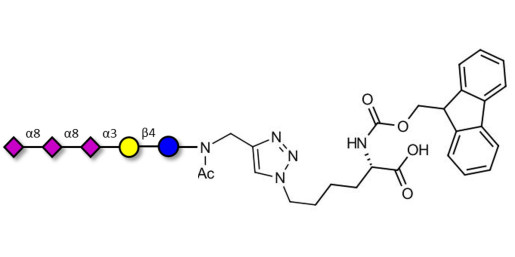 GT3 Ganglioside oligosaccharide linked to Fmoc-Lysine (Linker-Lys A) - Trisialyl lactose 