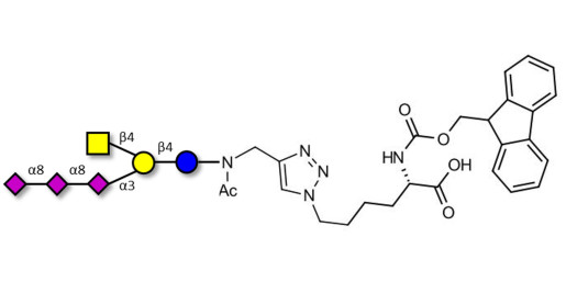 GT2 Ganglioside oligosaccharide linked to Fmoc-Lysine (Linker-Lys A)