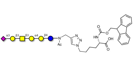 Stage-Specific Embryonic Antigen-4 hexaose (SSEA-4 hexaose) linked to Fmoc-Lysine (Linker-Lys A)