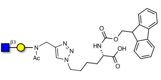 GlcNAcβ1-3Gal linked to Fmoc-Lysine (Linker-Lys A)