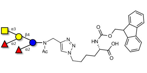 Fucosyl A antigen pentaose type 6 linked to Fmoc-Lysine (Linker-Lys A)
