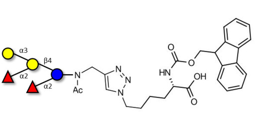 Fucosyl B antigen pentaose type 6 linked to Fmoc-Lysine (Linker-Lys A)