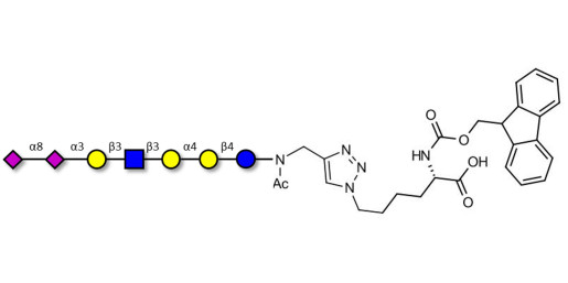 Sialylated Stage-Specific Embryonic Antigen-4 (SSEA-4) hexaose analogue type 1 linked to Fmoc-Lysine (Linker-Lys A) - Sialylated-SSEA-4 hexaose analogue type 1