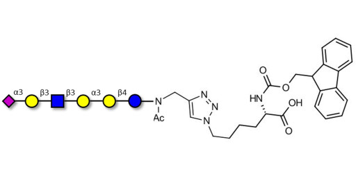 Sialylated isoglobopentaose (Sialylated iGb5) analogue type 1 linked to Fmoc-Lysine (Linker-Lys A) - Sialylated iGb5 analogue type 1