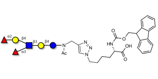 Lewis y (Ley) hexaose / Lacto-N-neoDiFucohexaose I (LNnDFH-I) linked to Fmoc-Lysine (Linker-Lys A)